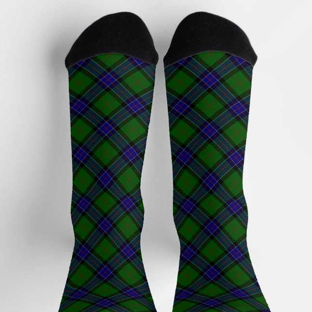 Sinclair tartan blue green plaid socks (Top)