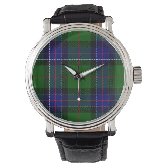 Sinclair tartan blue green plaid watch (Front)