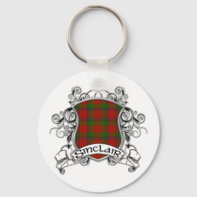 Sinclair Tartan Shield Keychain (Front)