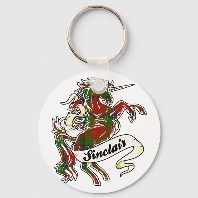 Sinclair Tartan Unicorn Keychain (Front)