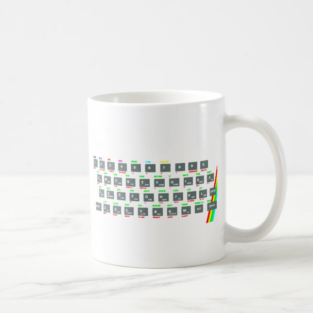 Sinclair ZX Spectrum Keyboard Keys Coffee Mug (Right)