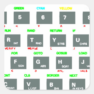 Sinclair ZX Spectrum Keyboard Keys Square Sticker