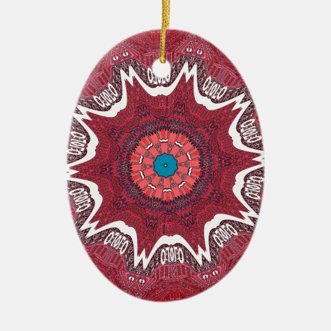 Sindh ethnic tribal pattern.jpg ceramic ornament (Front)
