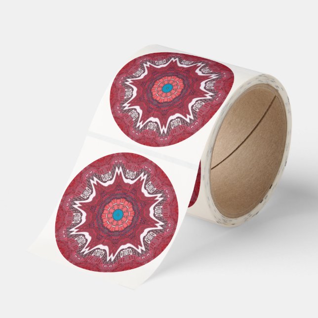Sindhi Ethnic Tribal Pattern Art Print Classic Round Sticker (Roll)