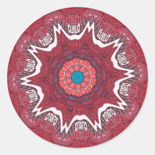 Sindhi Ethnic Tribal Pattern Art Print Classic Round Sticker