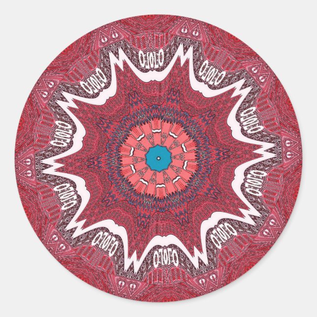 Sindhi Ethnic Tribal Pattern Art Print Classic Round Sticker (Front)
