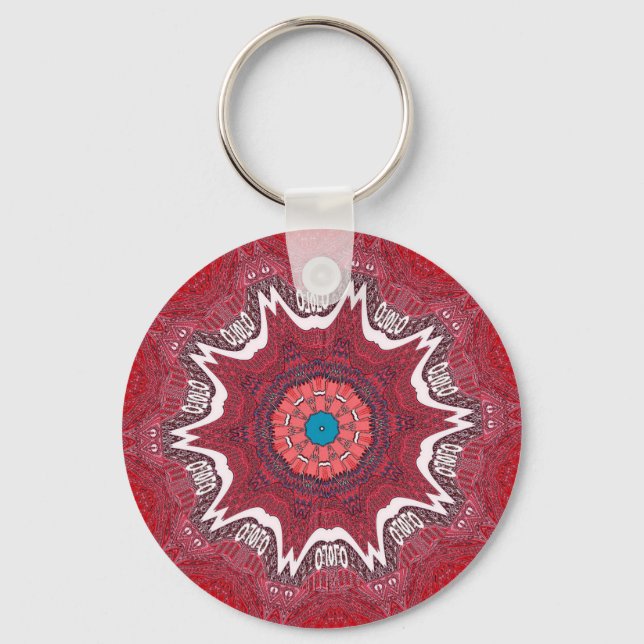Sindhi Ethnic Tribal Pattern Art Print Keychain (Front)