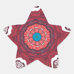 Sindhi Ethnic Tribal Pattern Art Print Star Sticker