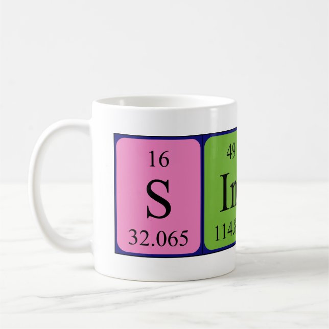 Sindi periodic table name mug (Left)