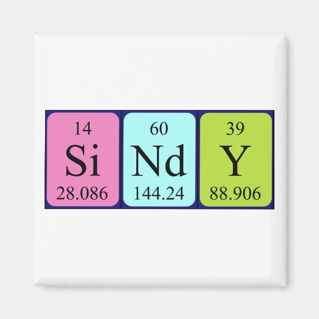Sindy periodic table name magnet (Front)