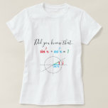 Sine and Cosine Identity Math Girl T-Shirt<br><div class="desc">The sum sin² x   cos² x always equals 1,  for every x. Can you see this is due to Pythagoras Theorem?</div>