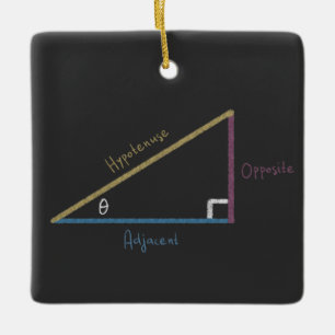 Sine Cosine Tangent Right Triangle Trigonometry Ceramic Ornament