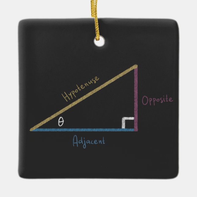 Sine Cosine Tangent Right Triangle Trigonometry Ceramic Ornament (Front)