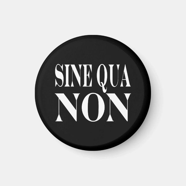 Sine Qua Non Famous Latin Quote: Words to live By Magnet (Front)