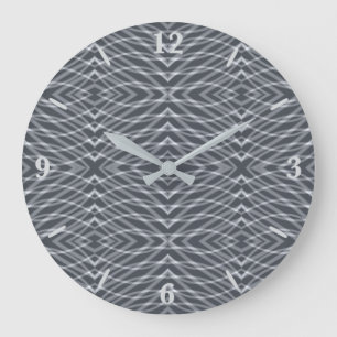 Sine Wave Pulse Signal Modern Abstract Art Design Large Clock