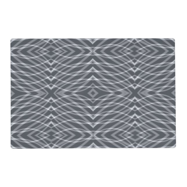 Sine Wave Pulse Signal Modern Abstract Art Design Placemat (Front)