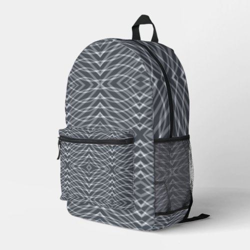 Sine Wave Pulse Signal Modern Abstract Art Design Printed Backpack