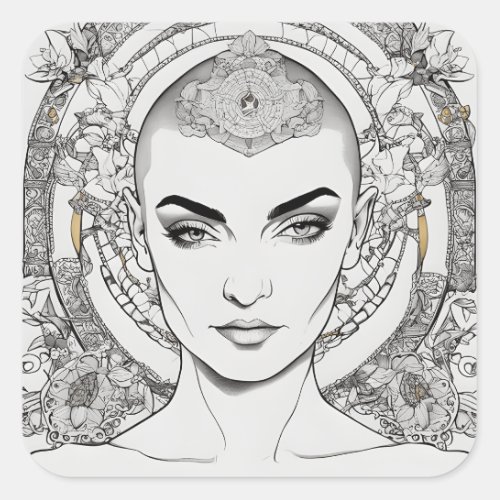 sinead oconnor  square sticker