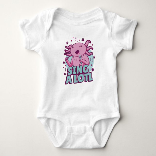 Sing a lotl Singing Axolotl Baby Bodysuit (Front)