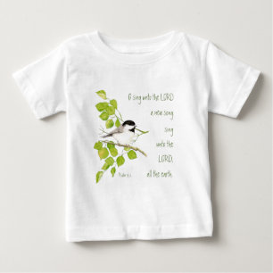 Sing a New Song to the Lord, Scripture & Bird Baby T-Shirt