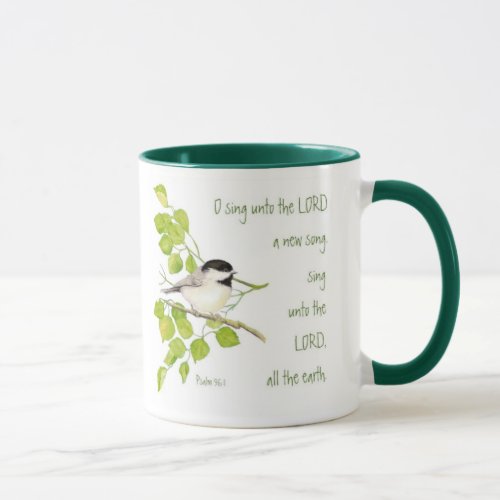 Sing a New Song to the Lord Scripture  Bird Mug