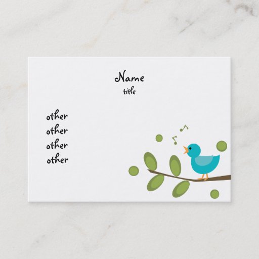 Customizable Sing-a-Song Bird Business Card Templates