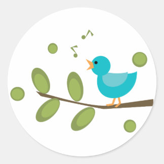 Sing a Song Bird Classic Round Sticker