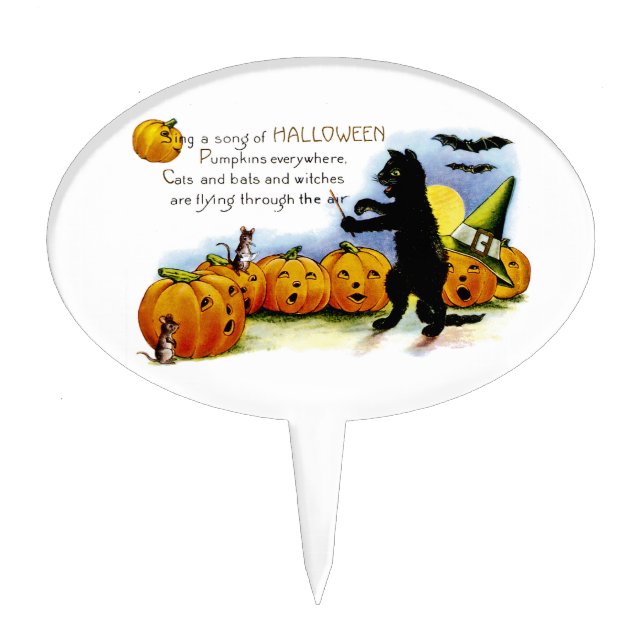 Sing a Song of Halloween Cake Topper (Front)