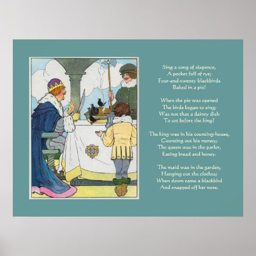 Sing a song of sixpence A pocket full of rye Poster