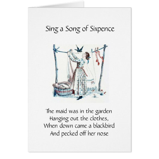 Sing a Song of Sixpence Cards (Front)