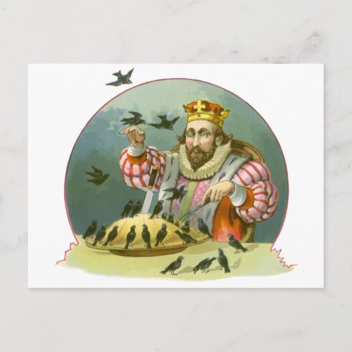 Sing a Song of Sixpence Vintage Nursery Rhyme Postcard