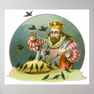 Sing a Song of Sixpence, Vintage Nursery Rhyme Poster