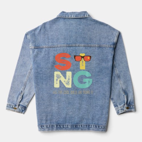 Sing All The Cool Girls Are Doing It Vocal Singer  Denim Jacket
