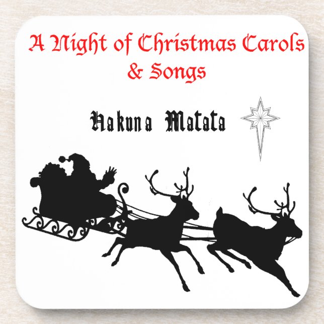 Sing Along Christmas – Carols & Festive Joy Beverage Coaster (Front)