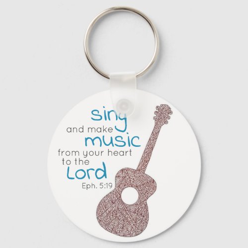 Sing And Make Music Guitar Keychain