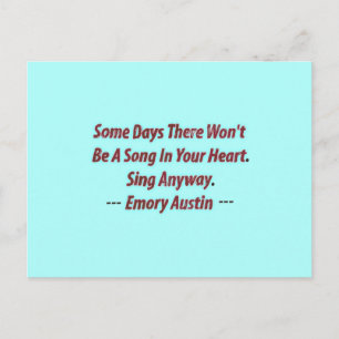 Sing Anyway Emory Austin Inspiration Turquoise Postcard