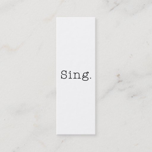 Customizable Sing. Black And White Sing Quote Template Business Card