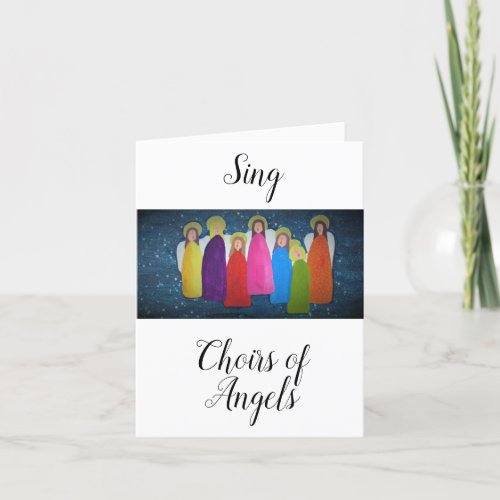 Sing Choirs of Angels Portrait Christmas Card