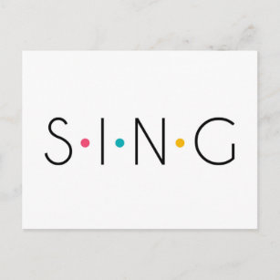 Sing Colored Dots Singer Postcard