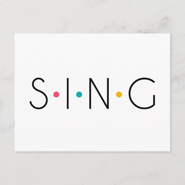Sing Colored Dots Singer Postcard (Front)