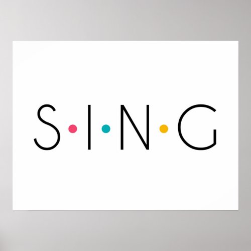Sing Colored Dots Singer Poster