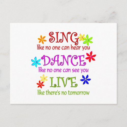 Sing Dance Live Postcard