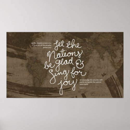 Sing for joy bible verse Psalm 673_4 poster