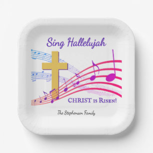 SING HALLELUJAH Christ is Risen Christian Easter Paper Plates