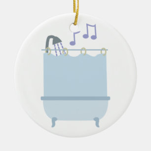 Sing In Shower Ceramic Ornament