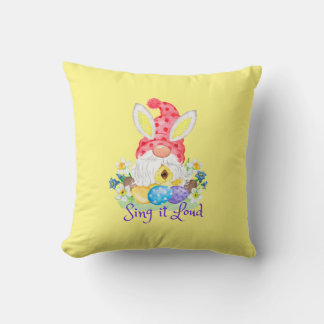 Sing it Loud Adorable Springtime Gnome Pillow