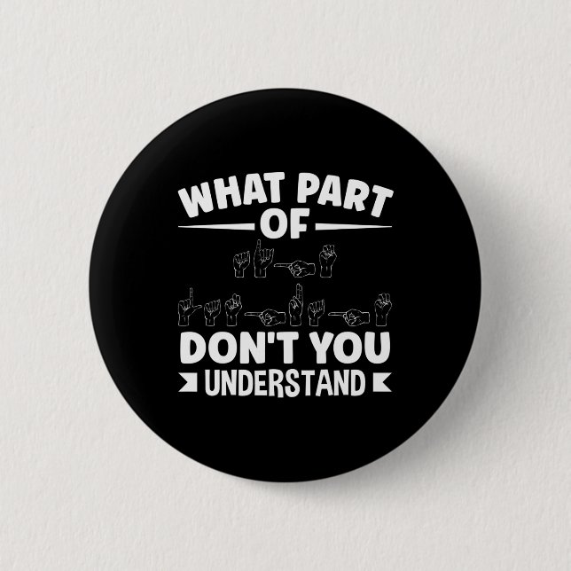 Sing Language Asl Teacher Asl Alphabet Pun  Button (Front)