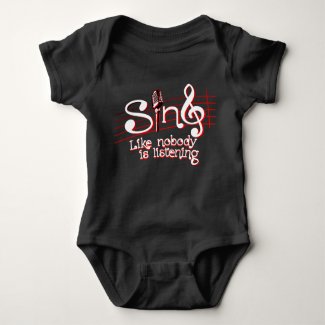 Sing like nobody's listening mic logo tee