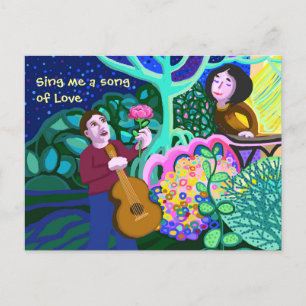 Sing me a song of Love Announcement Postcard