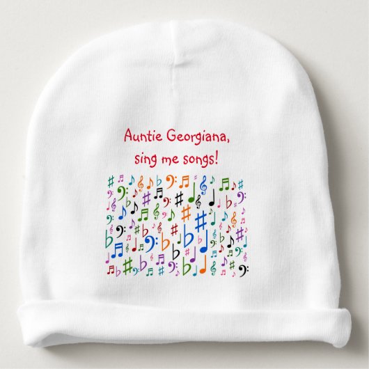 Sing me songs! baby beanie (Front)